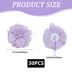 30 шт. полиэстер и пластик искусственный жемчуг и стразы цветочные украшения аксессуары&nbsp;DIY-SP0006-06D
