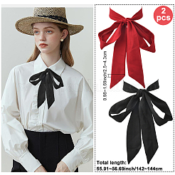 2шт 2-х цветные шифоновые галстуки для женщин&nbsp;AJEW-SP0003-51A