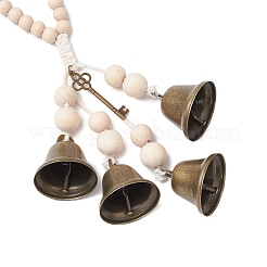 Железный колокольчик и подвесные украшения из сплава в тибетском стиле&nbsp;HJEW-JM003371-02