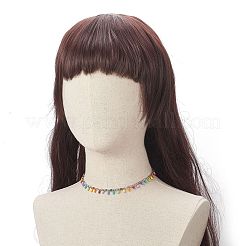 Ожерелье из бисера из стеклянных семян для женщин&nbsp;NJEW-JN04189