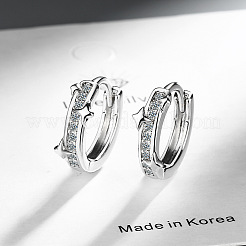 Латунные серьги-кольца из прозрачного кубического циркония&nbsp;FS-WG5E6AE-01