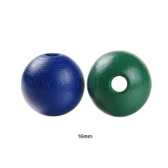 160 шт. 4 цвета летний океан морской стиль расписные круглые бусины из натурального дерева&nbsp;WOOD-LS0001-01G