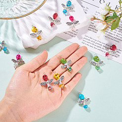 Подвески из синтетической бирюзы и стекла в виде черепа ангела&nbsp;PALLOY-TAC0115