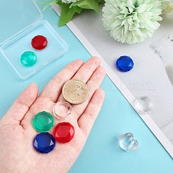 8 шт. 4-цветный акриловый ромбовидный колпачок для большого пальца&nbsp;AJEW-WR0001-33