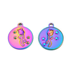 Стойка покрытие радужного цвета 201 нержавеющая сталь стразы оправы&nbsp;STAS-T063-182M