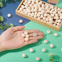 200 шт. 2 стиля необработанных деревянных бусин&nbsp;WOOD-TA0002-81