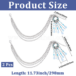 Многослойная цепочка для украшения обуви из сплава в этническом стиле с подвесками-кисточками&nbsp;DIY-WH20053-98