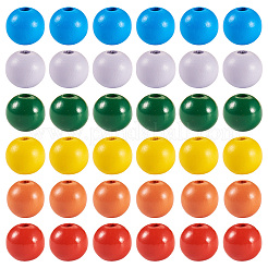 240шт 6 цвета натуральные деревянные бусины&nbsp;WOOD-TA0002-74A