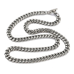 Мужская цепочка-колье из нержавеющей стали 304 кубинского плетения толщиной 8 мм.&nbsp;NJEW-G193-01P
