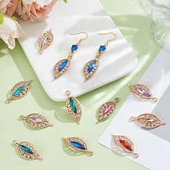 40шт 10 цвета сплав с подвесками со стразами&nbsp;FIND-PH0027-16