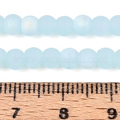 Нити стеклянных бусин с имитацией матового нефрита&nbsp;LS-GLAA-T032-J4mm-MBB04