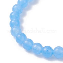 Женские браслеты из круглых бусин из натурального окрашенного малайзийского нефрита диаметром 6.5 мм&nbsp;BJEW-JB12267-01