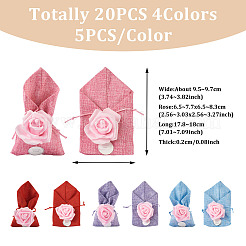 20 шт. 4-цветная пряжа из полиэстера и рами&nbsp;ABAG-BT0001-05