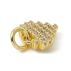 Латунные подвески в виде сердца из прозрачного кубического циркония с микропаве&nbsp;ZIRC-F132-72G