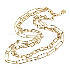 Двухслойные цепочки из латуни толщиной 6 мм&nbsp;NJEW-L013-04G