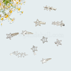 10 шт. 10 стиля: заколки-звездочки из железа и ткани с кнопками&nbsp;PHAR-CY0001-07
