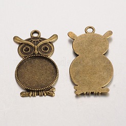 Сова параметры сплава кулон кабошон тибетский стиль&nbsp;PALLOY-K109-86AB-NR