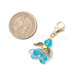 Подвесные украшения из сплава стеклянных цветов&nbsp;HJEW-MZ00207