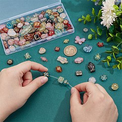 100шт 10 цвета прозрачные акриловые бусины&nbsp;TACR-PH0001-75