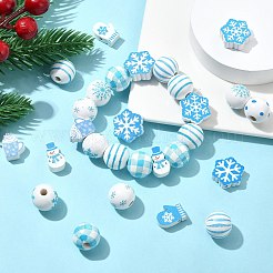 100 шт. 14 стиля Хэллоуин Рождество тематика деревянные европейские бусины&nbsp;WOOD-CJ0002-41