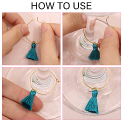 Наборы для самостоятельного изготовления подвесок для бокалов из полиэстера с кисточками&nbsp;DIY-CA0006-93