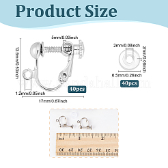 40 шт. латунный винтовой зажим для сережек-конвертер&nbsp;KK-ME0001-27P