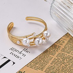 Латунные браслеты-манжеты для женщин с покрытием стойки&nbsp;BJEW-C086-03G