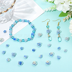 60 шт. 3-х цветные резные бусины из синтетического коралла&nbsp;CORA-SC0001-10