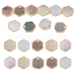 10 шт. натуральные черные шестиугольные подвески-ракушки для губ&nbsp;BSHE-TA0001-25