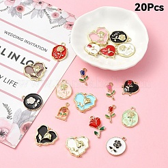 20шт 20 стиля подвески из сплава с эмалью&nbsp;ENAM-YW0004-02