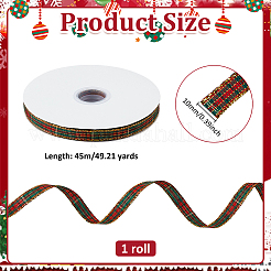 1 рулон красной и зеленой клетчатой рождественской поликоттоновой ленты&nbsp;OCOR-PH0007-29B