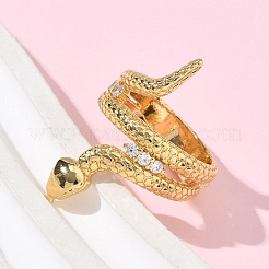 Латунные микро проложить пальцев кольца кубического циркония&nbsp;RJEW-Z101-01G-02