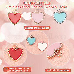 6 шт. 3-х цветные эмалевые подвески из нержавеющей стали 304&nbsp;STAS-UN0032-92