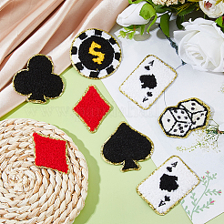 21 шт. полиэстеровая ткань для вышивки на тему азартной игры&nbsp;DIY-FH0009-63