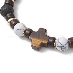 4 шт. 4 варианта браслетов из синтетического говлита и гематита&nbsp;BJEW-JB13448