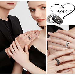 4 шт. 2 цвета слово «я люблю тебя» нержавеющая сталь парные кольца для пальцев&nbsp;RJEW-LP0001-23