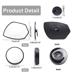 2 комплект 2-х стилистических стеклянных зеркал заднего вида&nbsp;AJEW-CA0001-75