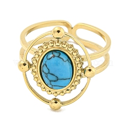 Ионное покрытие (ip) 304 нержавеющая сталь синтетические бирюзовые манжеты кольца&nbsp;G-Z056-04G-01