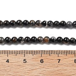 Натуральный черный турмалин бисер нитей&nbsp;LS-G-Q031-A01-4mm