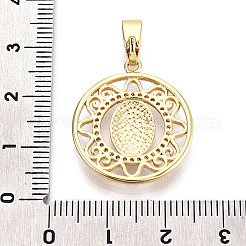 Латунные микропаве прозрачные подвески с фианитом&nbsp;KK-N268-53G