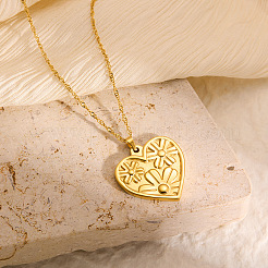 201 подвеска в виде цветка и сердца из нержавеющей стали для женщин&nbsp;FS-WGE2290-01