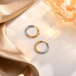 Двухцветные серьги-кольца из нержавеющей стали 304&nbsp;LS-EJEW-K257-02C-GP