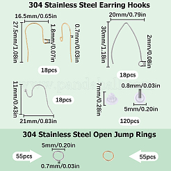 108 шт. 6 крючка для сережек из нержавеющей стали 304&nbsp;DIY-SC0021-76