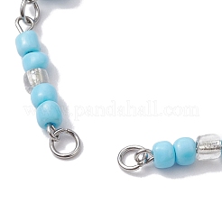 Изготовление браслетов из синтетической бирюзы и бисера ручной работы&nbsp;AJEW-MZ00001-04