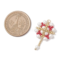 Подвески-цветы из стеклянных бусинок&nbsp;PALLOY-MZ00827-02