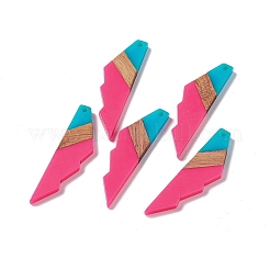 Большие подвески из непрозрачной смолы и орехового дерева&nbsp;RESI-M027-09K