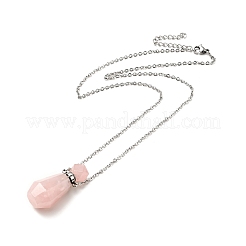 Открывающиеся граненые ожерелья с подвесками в виде флаконов духов из натуральных и синтетических смешанных камней для женщин&nbsp;NJEW-F296-03P