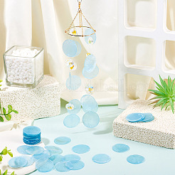 50 шт. окрашенные натуральные подвески-соединители из ракушек Capiz&nbsp;BSHE-TA0001-20D