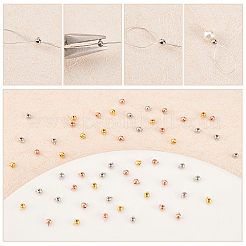 60 шт. 3 цвета латунные обжимные бусины&nbsp;KK-PH0006-32