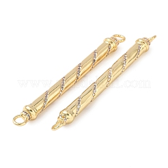 Шармы-соединители из латуни с микропаве из прозрачного кубического циркония&nbsp;KK-C143-10G